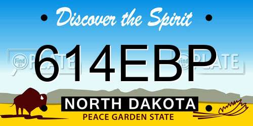 614EBP North Dakota License Plate