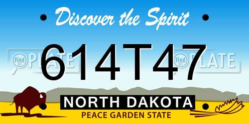 614T47 North Dakota License Plate