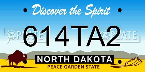 614TA2 North Dakota License Plate