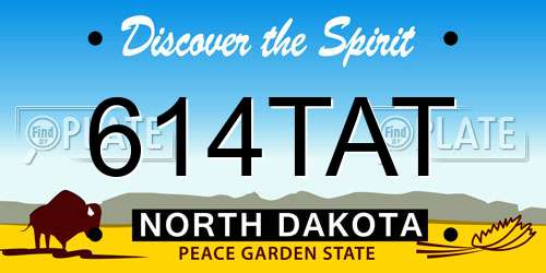 614TAT North Dakota License Plate