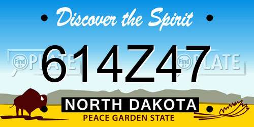 614Z47 North Dakota License Plate