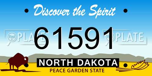 61591 North Dakota License Plate