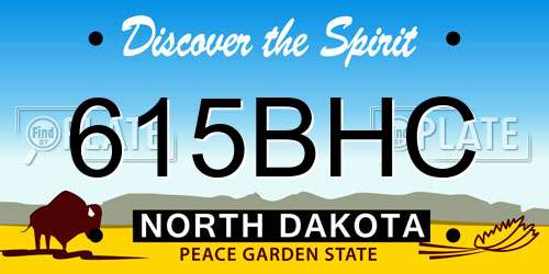 615BHC North Dakota License Plate