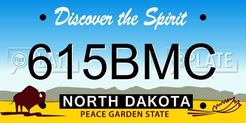 615BMC North Dakota License Plate