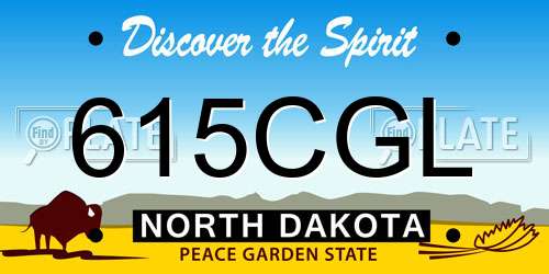 615CGL North Dakota License Plate