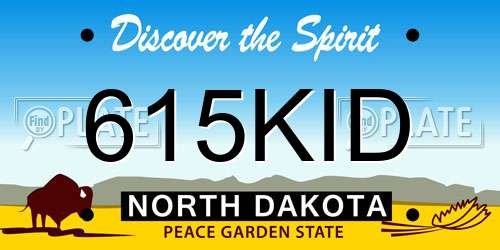 615KID North Dakota License Plate