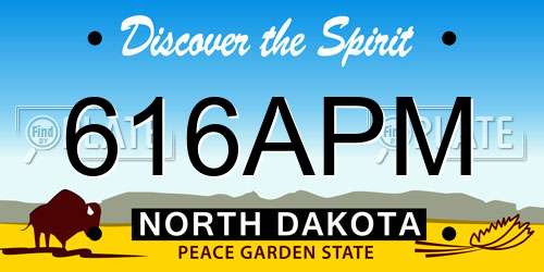 616APM North Dakota License Plate