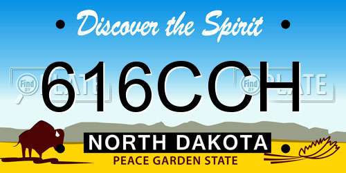 616CCH North Dakota License Plate