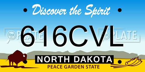 616CVL North Dakota License Plate