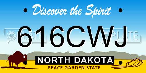 616CWJ North Dakota License Plate