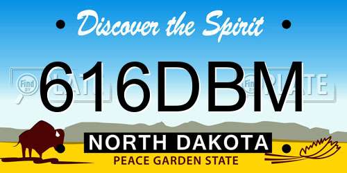 616DBM North Dakota License Plate