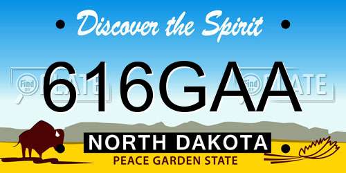 616GAA North Dakota License Plate