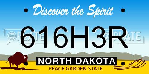 616H3R North Dakota License Plate