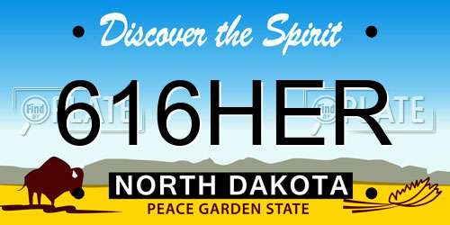 616HER North Dakota License Plate