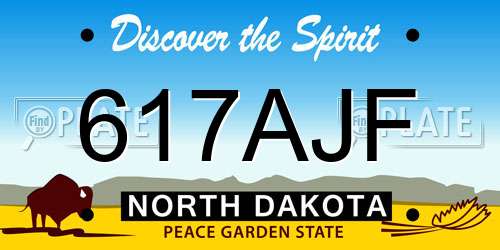 617AJF North Dakota License Plate