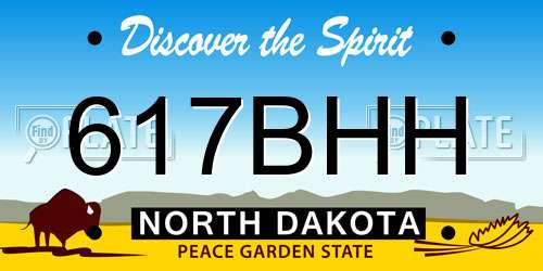 617BHH North Dakota License Plate