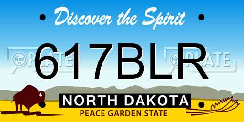 617BLR North Dakota License Plate