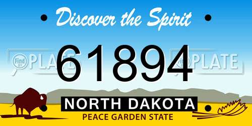 61894 North Dakota License Plate
