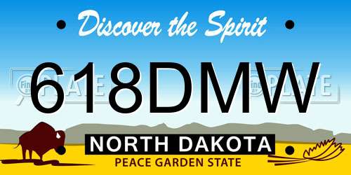 618DMW North Dakota License Plate