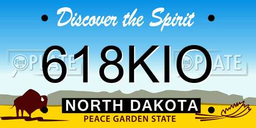 618KIO North Dakota License Plate