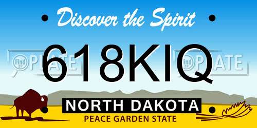 618KIQ North Dakota License Plate