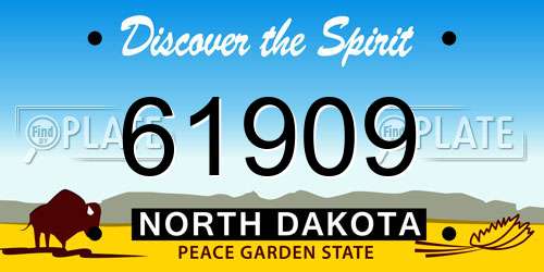 61909 North Dakota License Plate