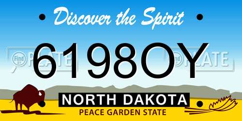 6198OY North Dakota License Plate