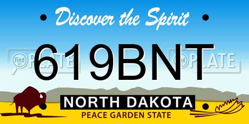 619BNT North Dakota License Plate