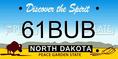 61BUB North Dakota License Plate