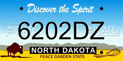 6202DZ North Dakota License Plate