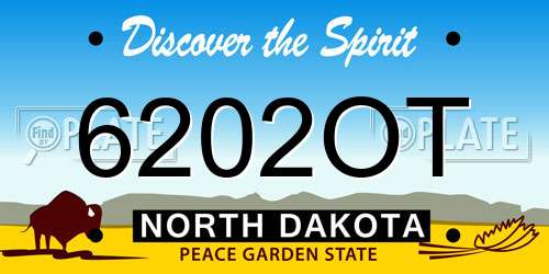 6202OT North Dakota License Plate