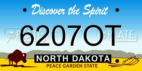 6207OT North Dakota License Plate