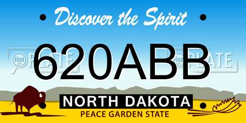 620ABB North Dakota License Plate