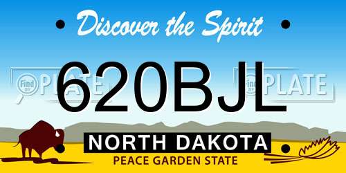 620BJL North Dakota License Plate