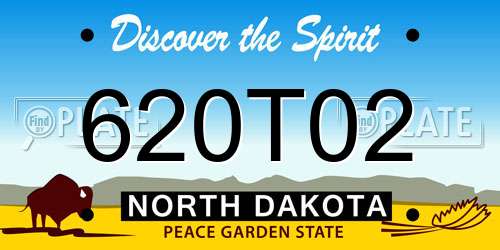 620T02 North Dakota License Plate