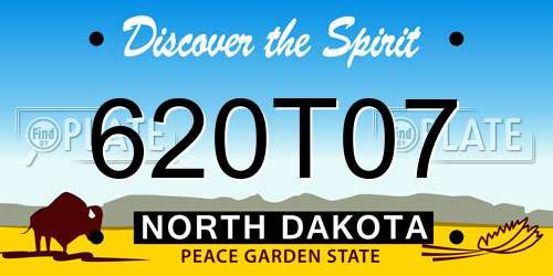 620T07 North Dakota License Plate