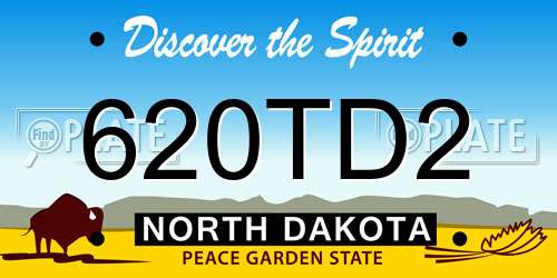 620TD2 North Dakota License Plate