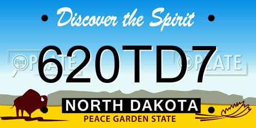 620TD7 North Dakota License Plate