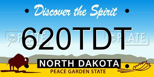 620TDT North Dakota License Plate