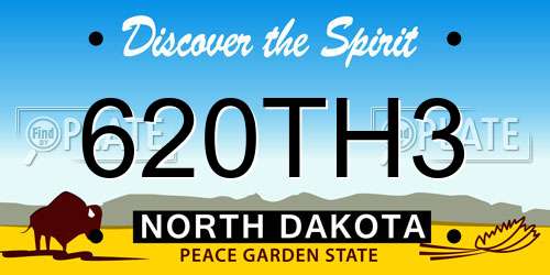 620TH3 North Dakota License Plate