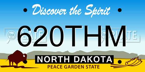 620THM North Dakota License Plate