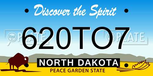 620TO7 North Dakota License Plate