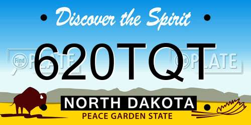 620TQT North Dakota License Plate