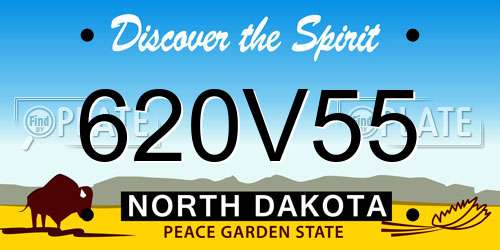 620V55 North Dakota License Plate