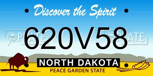 620V58 North Dakota License Plate