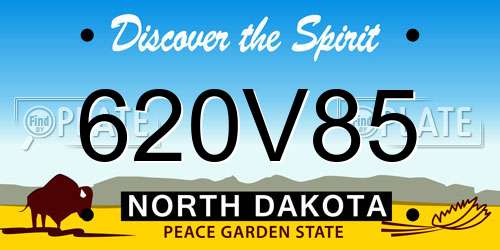620V85 North Dakota License Plate