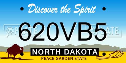620VB5 North Dakota License Plate