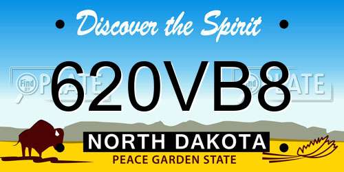 620VB8 North Dakota License Plate