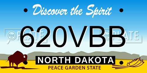 620VBB North Dakota License Plate