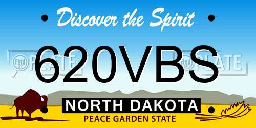 620VBS North Dakota License Plate